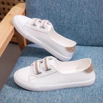 Летние Маленькие Белые туфли, женские Однотонные кожаные лоферы с круглым носком, дышащие, классические Простые туфли на плоской подошве, Sapatos Feminino
