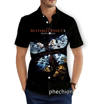 Летние мужские пляжные рубашки phechion С коротким рукавом, Повседневные рубашки с 3D-принтом с эффектом бабочки, Модная уличная одежда, мужские топы X56