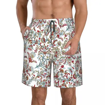 Летние мужские шорты с 3D-печатью Paisley, пляжные шорты в гавайском стиле для отдыха, домашние шорты на шнурке