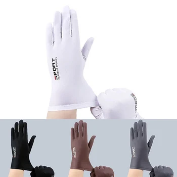 Летние перчатки, мужские перчатки из ледяного шелка, Солнцезащитные перчатки для вождения, Рыболовные перчатки, Дышащие Велосипедные перчатки для пеших прогулок, перчатки с полными пальцами