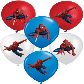 Лига Справедливости Человек-паук Латексные воздушные шары Детский мальчик Супергерой День рождения Человек-паук Украшения для вечеринки С Днем Рождения Маска Паука Игрушки