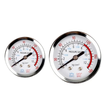 Манометр давления воздуха, измеритель давления воды, 0-180 фунтов на квадратный дюйм, 0-12 бар, 2 размера челнока