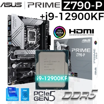 Материнская плата ASUS PRIME Z790-P D5 ATX с комбинированным процессором i9-12900KF 16 Ядер 24 потока Intel i9 12900KF CPU PCIE5.0 Материнская плата