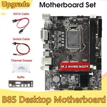 Материнская плата B85 + Кабель SATA + Кабель переключения + Перегородка + Термопаста DDR3 M.2 NVME DVI VGA HD Для 4-го процессора I7 I5 I3