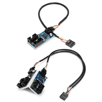 Материнская плата USB 9-контактный разъем-разветвитель кабеля для настольного компьютера USB2.0 адаптер-концентратор
