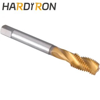 Метчик для нарезания спиральных канавок Hardiron M16, титановое покрытие HSS, метчик для нарезания спиральных канавок M16x2 со штекерной резьбой