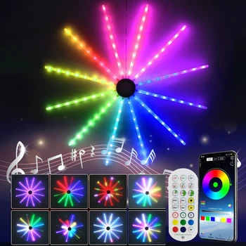 Мечта Цвет RGB Изменение Фейерверк Светодиодные ленты Огни Дистанционное управление Синхронизация музыки Bluetooth Огни для рождественского декора спальни 5V USB