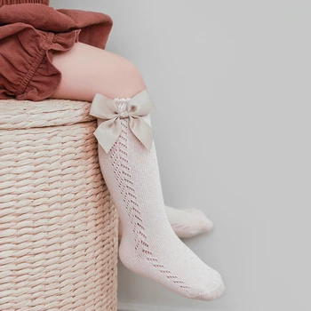 Милые гольфы до колена для девочек, хлопковые дышащие Мягкие детские носки, нескользящие носки для новорожденных в испанском стиле