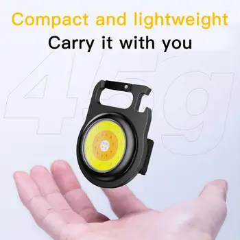 Мини-светодиодный Брелок для ключей Многофункциональный Портативный светильник COB Аварийная Лампа Мини-фонарик для рыбалки на открытом воздухе Фонарь для кемпинга