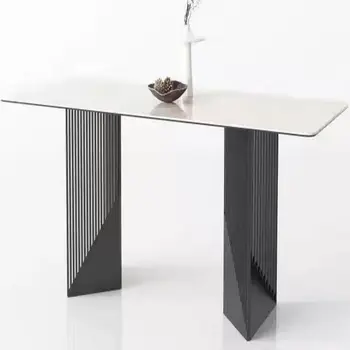 Минималистичный легкий обеденный стол из роскошной каменной плиты, супер прямоугольный стол для конференций, вилла, гостиная, дом