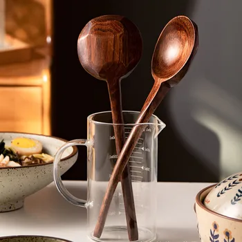 Многофункциональная деревянная ложка для супа, Кухонные Принадлежности, бытовая Ложка для сухого риса в Японском стиле