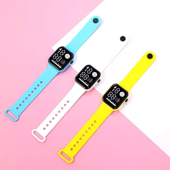Модные детские электронные часы с регулируемым силиконовым ремешком, водонепроницаемые спортивные детские часы для мальчиков, светодиодные цифровые часы для детей