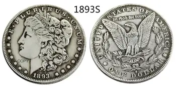 Монета-копия Morgan Dollar 1893 года выпуска с серебряным покрытием