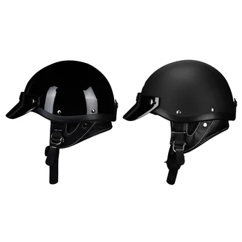 Мотоциклетный шлем с защитными очками Реактивный шлем Шлем для скутера Шлем для мопеда Вертолет Винтажный легкий для женщин и мужчин