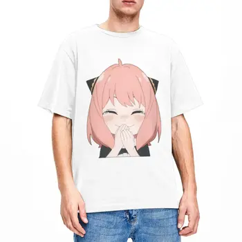 Мужская Женская футболка Spy X Family Manga Merch Lovely girl, одежда из 100% хлопка, Винтажная футболка с коротким рукавом и круглым воротом, Идея подарка, рубашка