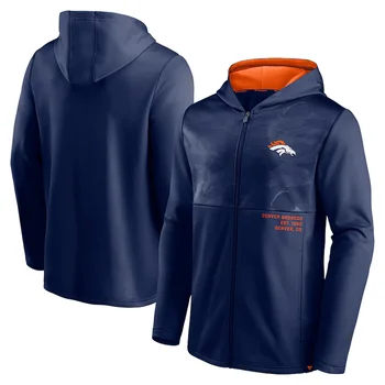 Мужская куртка с капюшоном Denver Broncos Fanatics под брендом Defender на молнии