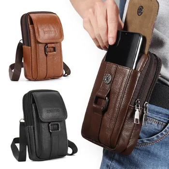 Мужская сумка-мессенджер, сумка из воловьей кожи, мужской карман для мобильного телефона, маленький кошелек, дорожная поясная сумка, нагрудная сумка с несколькими карманами