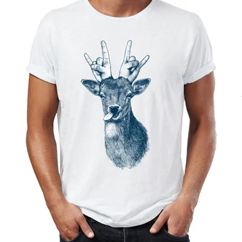Мужская футболка Here Comes the Party Deer С ручной Росписью Awesome Animal Tee