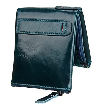 мужской кошелек из кожи с защитой от кражи RFID, женский повседневный зажим на молнии