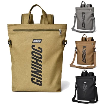 Мужской повседневный рюкзак, осенний Новый минималистичный рюкзак с буквами, школьная сумка для студентов колледжа, Сумка для ноутбука, Утолщенный Холщовый рюкзак для путешествий