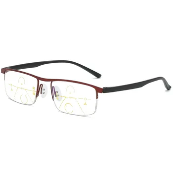 Мультифокальные прогрессивные очки для чтения, мужские интеллектуальные металлические оправы, Сверхлегкие очки для чтения при пресбиопии с защитой от синего света.