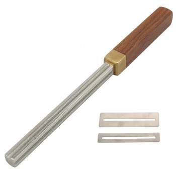 Напильник для гитары Silk Crown Edge + 2 протектора Квадратная, как показано, деревянная ручка (1 мм, 2 мм, 3 мм, 4 мм)