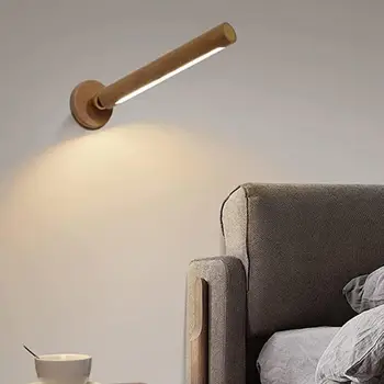 Настенный светильник Креативный с сенсорным управлением с вращением на 360 градусов, Ночник из бука с сильным магнитом для дома