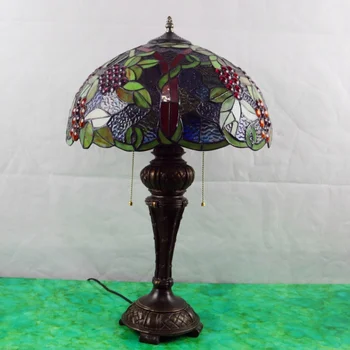 Настольная лампа LongHuiJing Grape в стиле Тиффани с 16-дюймовым абажуром ручной работы art home decor лампы