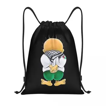 Национальный символ Палестины Хандала, рюкзак на шнурке, спортивная сумка для женщин, мужская сумка для покупок с героями мультфильмов 