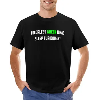 НЛП: Ноам Хомский, Бесцветные Зеленые Идеи, футболка с яростным сном, белые футболки для мальчиков, Короткая футболка, мужская хлопковая футболка