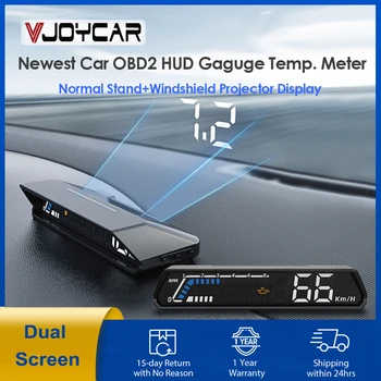 Новейшая автомобильная подставка Vjoycar OBD2 HUD Плюс проектор на лобовое стекло с двойным дисплеем Расход топлива Измеритель давления и температуры турбонаддува