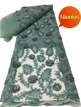 Новейшее высококачественное мягкое классическое элегантное тюлевое кружево с вышивкой пайетками для вечернего платья NN5168_L