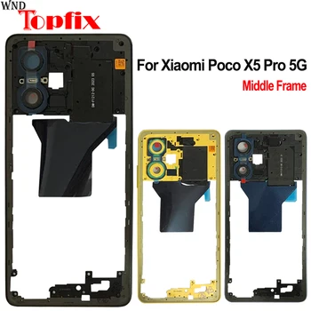 Новинка для Xiaomi Poco X5 Pro 5G, средняя рамка, лицевая панель, рамка с боковой кнопкой, Запасные части для ремонта