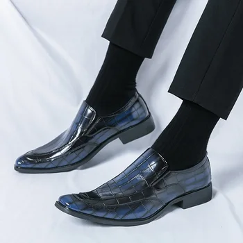 Новое дизайнерское мужское платье Челси Кожаные туфли для мужчин Роскошные оксфорды с рисунком крокодиловой кожи в британском стиле для джентльменов Свадебная обувь для выпускного вечера