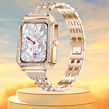 Новые женские смарт-часы LIGE 2023, женские смарт-часы с Bluetooth-вызовом, для телефонов Android и iOS, роскошные наручные часы из розового золота для девочек
