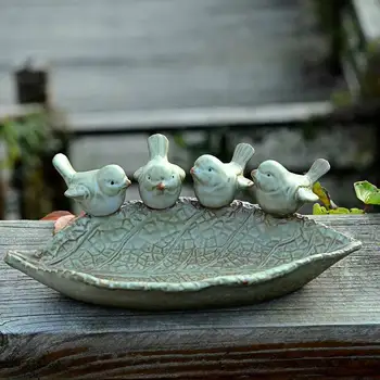 Новые керамические ванны для родов Садовый декор кормушка для родов керамический аквариум ретро-отделка Кормушка для птиц