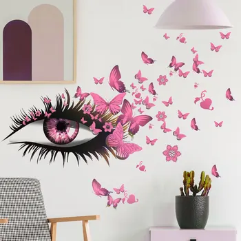 Новые красивые наклейки с изображением глаз-бабочек для украшения гостиных, спален и коридоров.