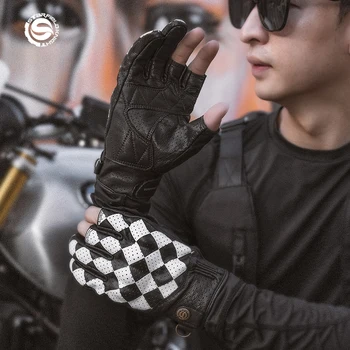 Новые ретро классические мотоциклетные перчатки из козьей кожи, дышащие мотоциклетные перчатки, защитное снаряжение для занятий спортом на открытом воздухе