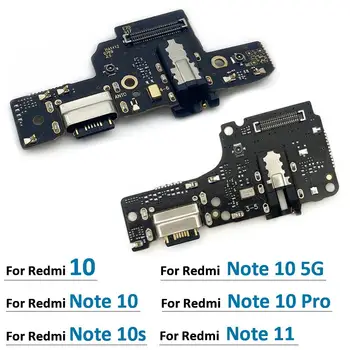Новый USB-порт Для Зарядки Платы Гибкий Кабельный Разъем Запчасти Для Xiaomi Redmi 10C 10 Note 10 5G/Note 10 Pro/Note 10/Note 10S 11