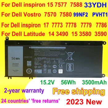 Новый Аккумулятор для Ноутбука 33YDH 15,2V 56Wh Dell Inspiron 15 7577 7588 17 7773 7778 7779 7786 G3 3579 5587 3779 7588 Серии P30E P71F