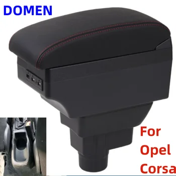 Новый Ящик Для Хранения Автомобильных Деталей Интерьера Opel Corsa D Коробка для подлокотников Автомобиля С Выдвижным Отверстием Для Чашки Большое Пространство Двухслойный USB DOMEN