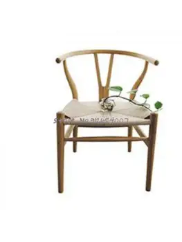 Обеденный стул из массива ясеня в скандинавском стиле, y-образный стул, обеденный стул для отдыха, стул со спинкой из массива дерева, плетеный простой стул из ротанга