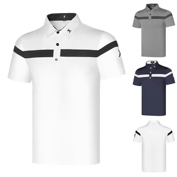 Одежда для гольфа, мужская летняя новая дышащая рубашка поло для занятий спортом на открытом воздухе, футболка высокого качества с доставкой на дом