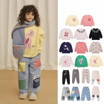 Одежда для маленьких мальчиков Бренда Wynken 2023, Новый осенний детский свитер и брючный костюм, Комплекты одежды для маленьких девочек, Повседневная толстовка и верхняя одежда