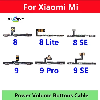 Оригинал для Xiaomi Mi 8 9 Pro Lite SE, боковая кнопка переключения громкости, Запасные части, клавиша отключения звука, включение-выключение питания, замена Гибкого кабеля, ремонт