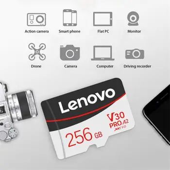 Оригинальная Карта Lenovo 2TB Micro TF SD Card 1TB 512GB SD/TF Флэш-Карта Памяти Класса 10 128 ГБ Cartao De Memoria Для Камеры Телефона Drone