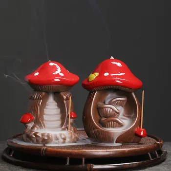 Оригинальная Керамическая печь для ароматерапии с обратным потоком Креативная Печь для ароматерапии в скандинавском стиле с грибами с обратным потоком Ремесла