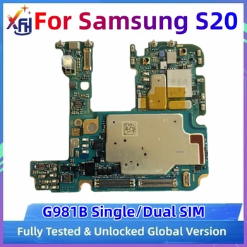 Оригинальный Модуль Печатной платы Материнской Платы Для Samsung Galaxy S20 G980F G981B Mianboard MB 4G 5G Версия EU Версия с Полными Чипами