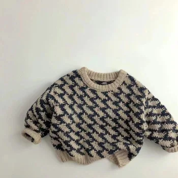 Осенняя новая детская одежда, свитера для мальчиков, теплый вязаный пуловер