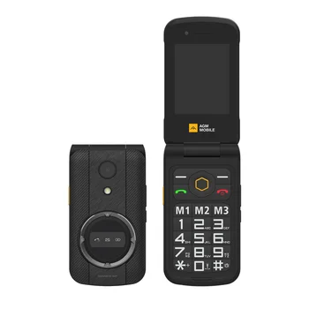 Откидной мобильный телефон AGM M8 с функцией быстрого вызова SOS на английском языке с клавиатурой для пожилых людей без камеры